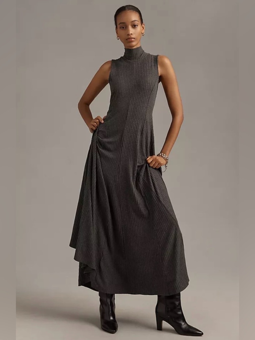 Anthropologie Sleeveless Mock-Neck Maxi Dress Large NWT